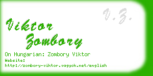 viktor zombory business card